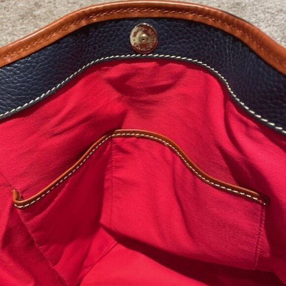 Beautiful Dooney & Bourke NAVY pebble leather tote-barely carried EUC! - Picture 8 of 9